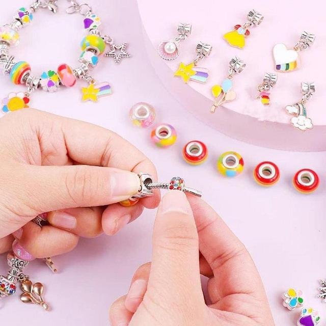 Charm Bracelet Making Kit Girls Jewelry DIY Set With Charm Beads And  Pendants Durable Easy DIY Jewelry Making Supplies For Girl - AliExpress